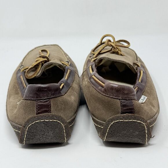 LL Bean Slippers Mens 12 M Brown Suede Shearling Lined Comfort Indoor Outdoor main image 5